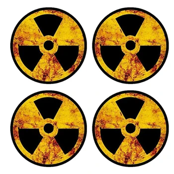 Предупреждающая наклейка на автомобиль с радиоактивным ядерным излучением, наклейка с символом в деревенском стиле для авто, наклейка на бампер ноутбука, царапины на виниловом покрытии из ПВХ