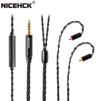 NiceHCK BlackWheat 8-Жильный Посеребренный Медный Микрофонный Кабель MMCX/QDC/0.78 2Pin С Микрофоном для DB1 DB3 AS10 EDX CA4 C12
