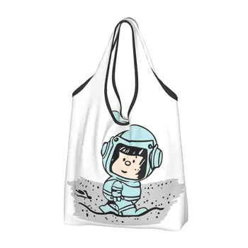 Сумки для покупок Mafalda Astronaut Dream многоразового использования, складные, весом 50 фунтов, экосумка с милым кавайным рисунком, экологичная