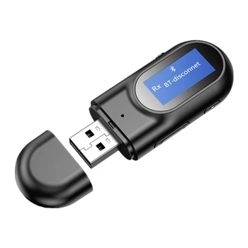 RISE-USB Bluetooth 5.0 Аудиоприемник-Передатчик С ЖК-Дисплеем Mini 3.5 Мм AUX RCA Беспроводной Адаптер