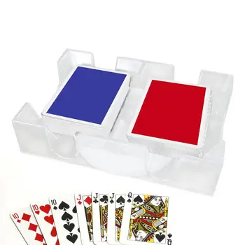 Держатель для игральных карт, вращающийся лоток для карт, Прозрачная Двойная колода, практичный и прочный Держатель для карт с вращающимся лотком для столов для покера
