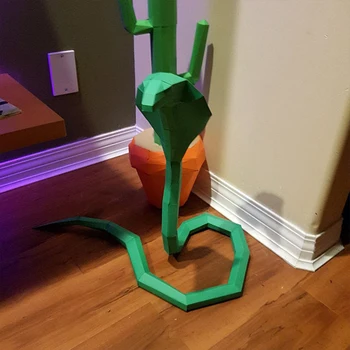 55 см низкополигональная змея Кобра, 3D бумажная модель, игрушка для сборки ручной работы, DIY Papercraft, Декор для домашней скульптуры, бумажные фигурки животных, реквизит