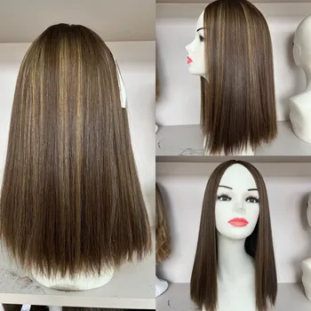 Еврейский парик TsingTaowigs Шелковый топ 16 дюймов Боб прямые Европейские человеческие волосы для женщин Бесплатная доставка