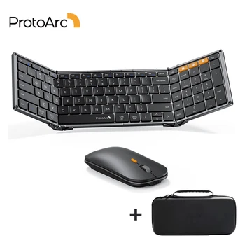 Складные мыши и клавиатуры ProtoArc Складные беспроводные мыши Bluetooth Клавиатуры для деловых поездок Ноутбук iPhone iPad Планшеты ПК