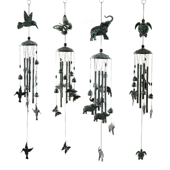 Ретро металлические ветряные колокольчики в виде животных, 3D Мемориал Колибри, Ветряные алюминиевые трубы, челночный корабль