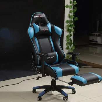 Высококачественное гоночное кресло из искусственной кожи, регулируемое вращающееся компьютерное игровое кресло для отдыха.